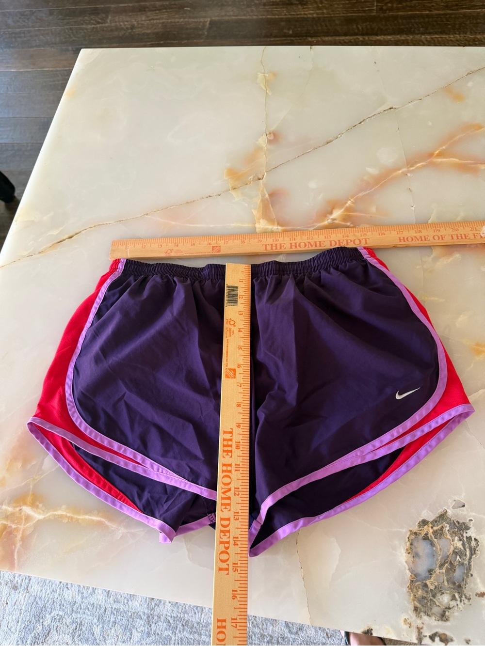 Nike Women’s Purple Athletic Shorts with Pink Trim - Picture 4 of 5